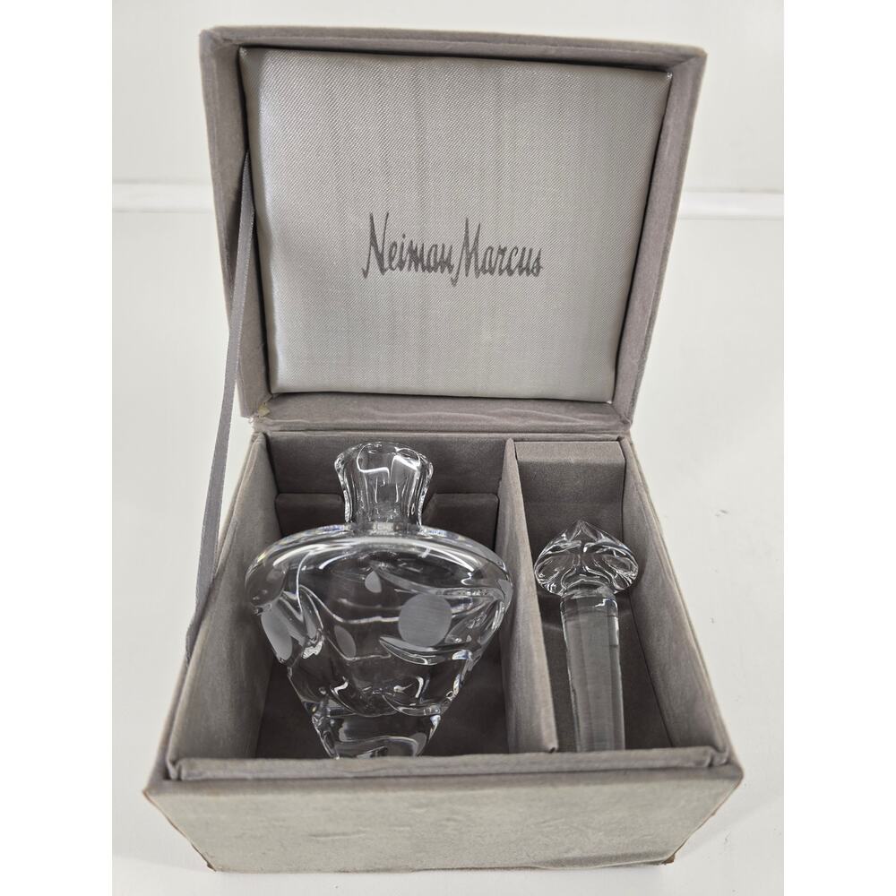 Neiman Marcus Crystal Perfume Bottle with Stopper – Original Box Vintage Elegant